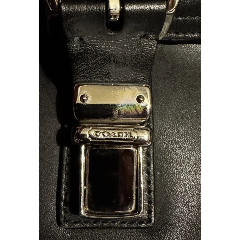 Coach Transatlantic 70304 Leather Briefcase Black Unisex Cary On Bag Luggage
